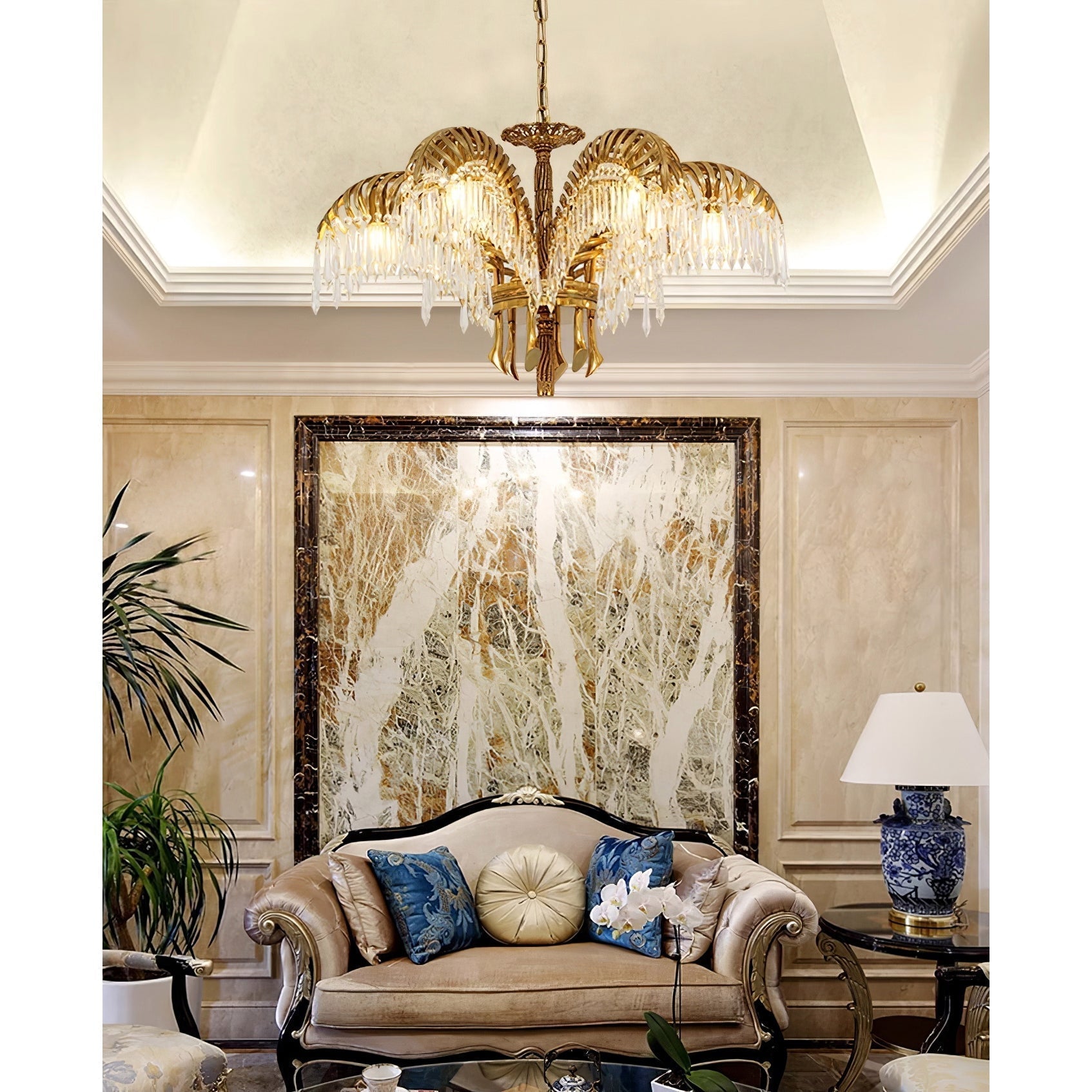 Odoraris Regal Brass Crystal Chandelier - Letslighting