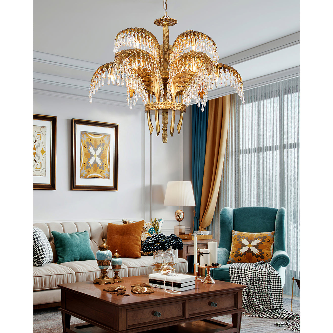 Odoraris Regal Brass Crystal Chandelier - Letslighting