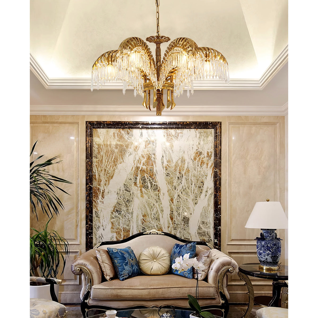 Odoraris Regal Brass Crystal Chandelier - Letslighting