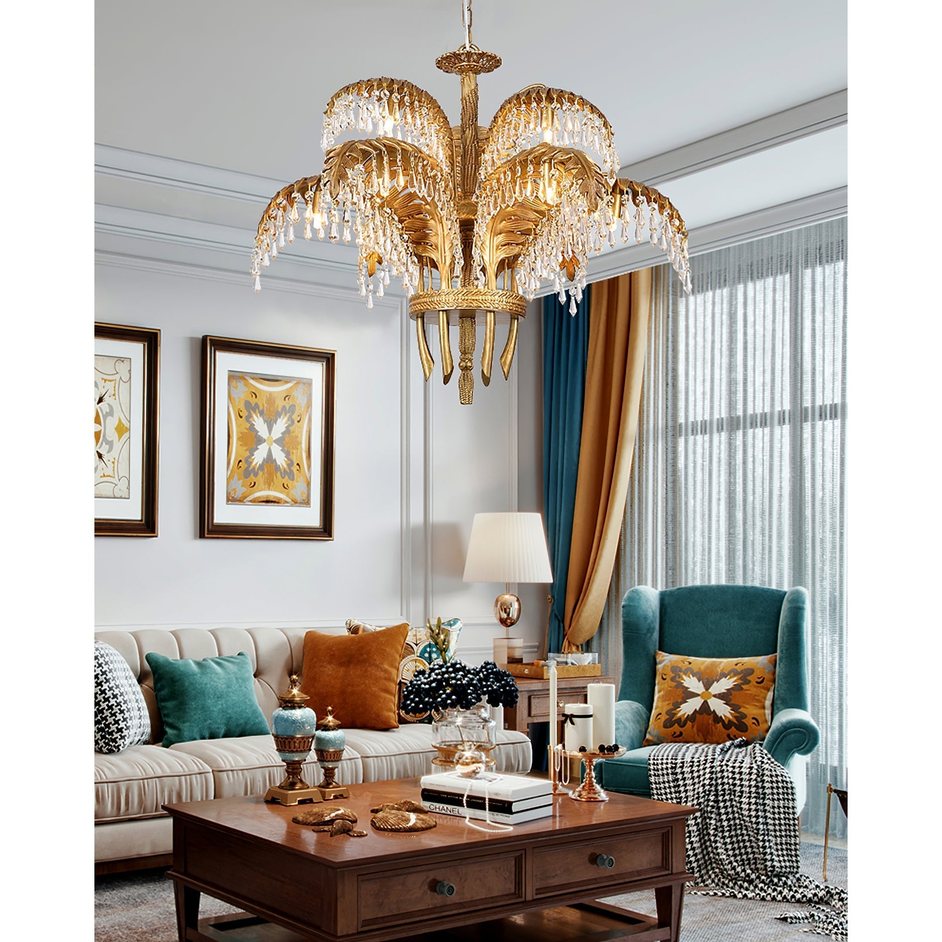 Odoraris Regal Brass Crystal Chandelier - Letslighting