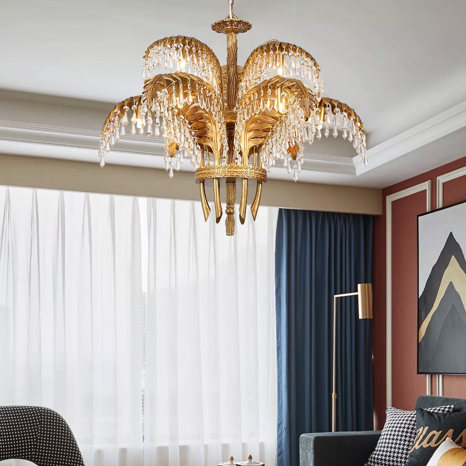 Odoraris Regal Brass Crystal Chandelier - Letslighting
