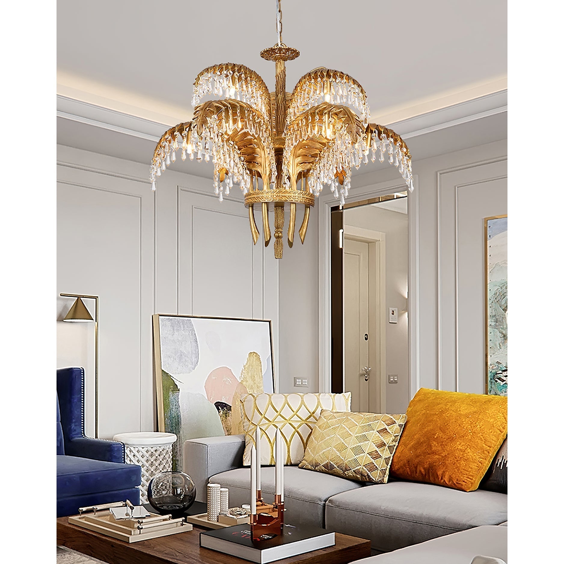 Odoraris Regal Brass Crystal Chandelier - Letslighting