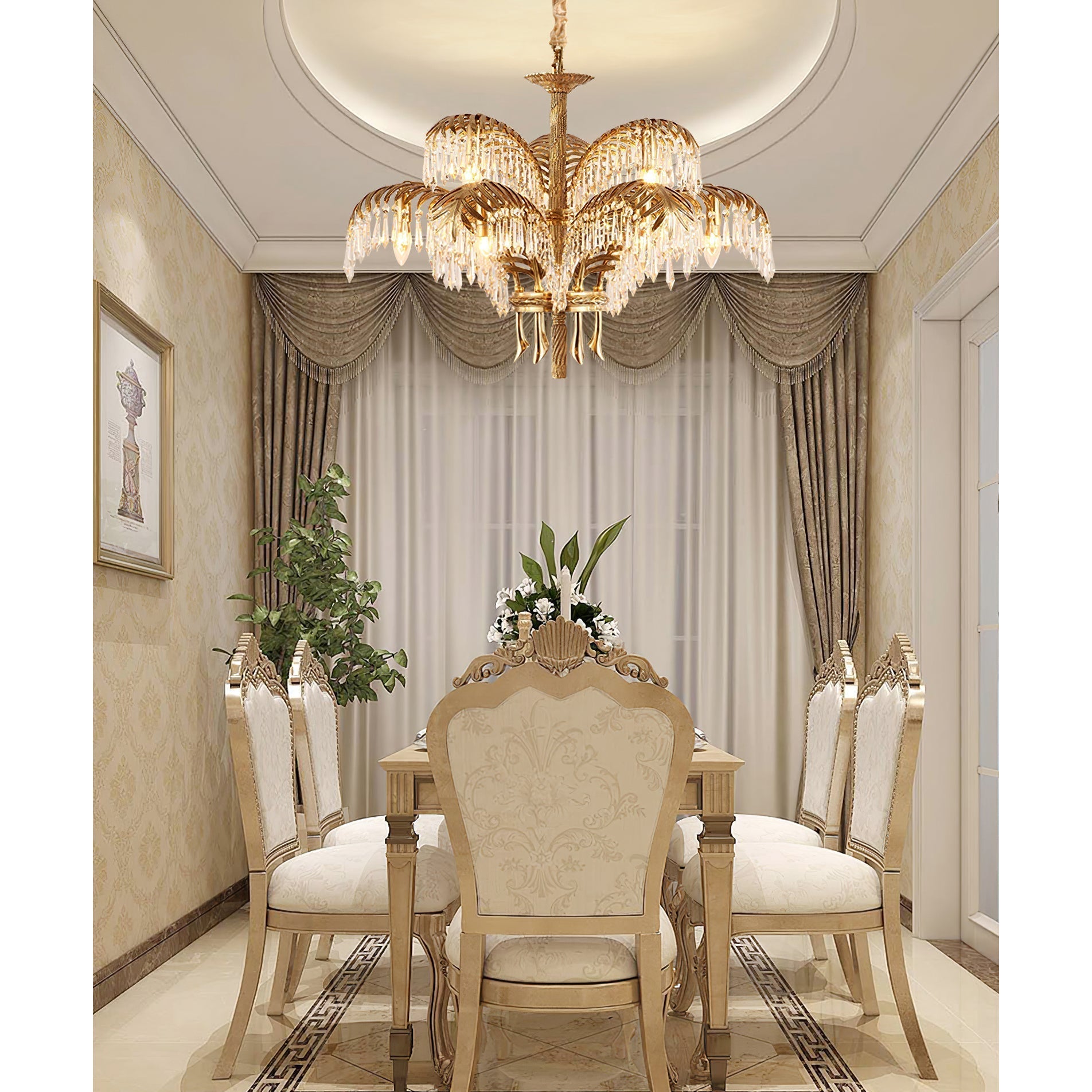 Odoraris Regal Brass Crystal Chandelier - Letslighting