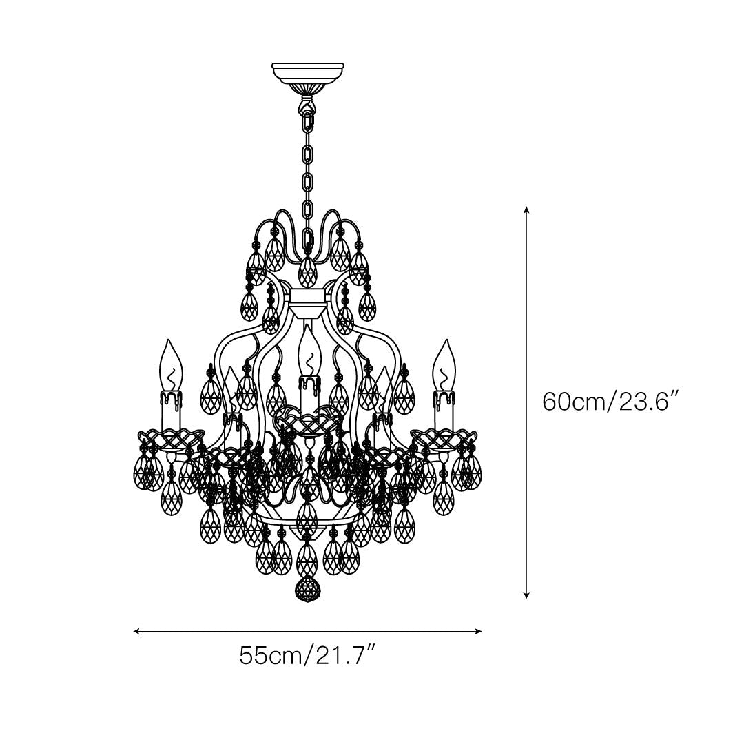 Cevinyra Postmodern Luxury Brass Crystal Scrolls Chandelier - Letslighting