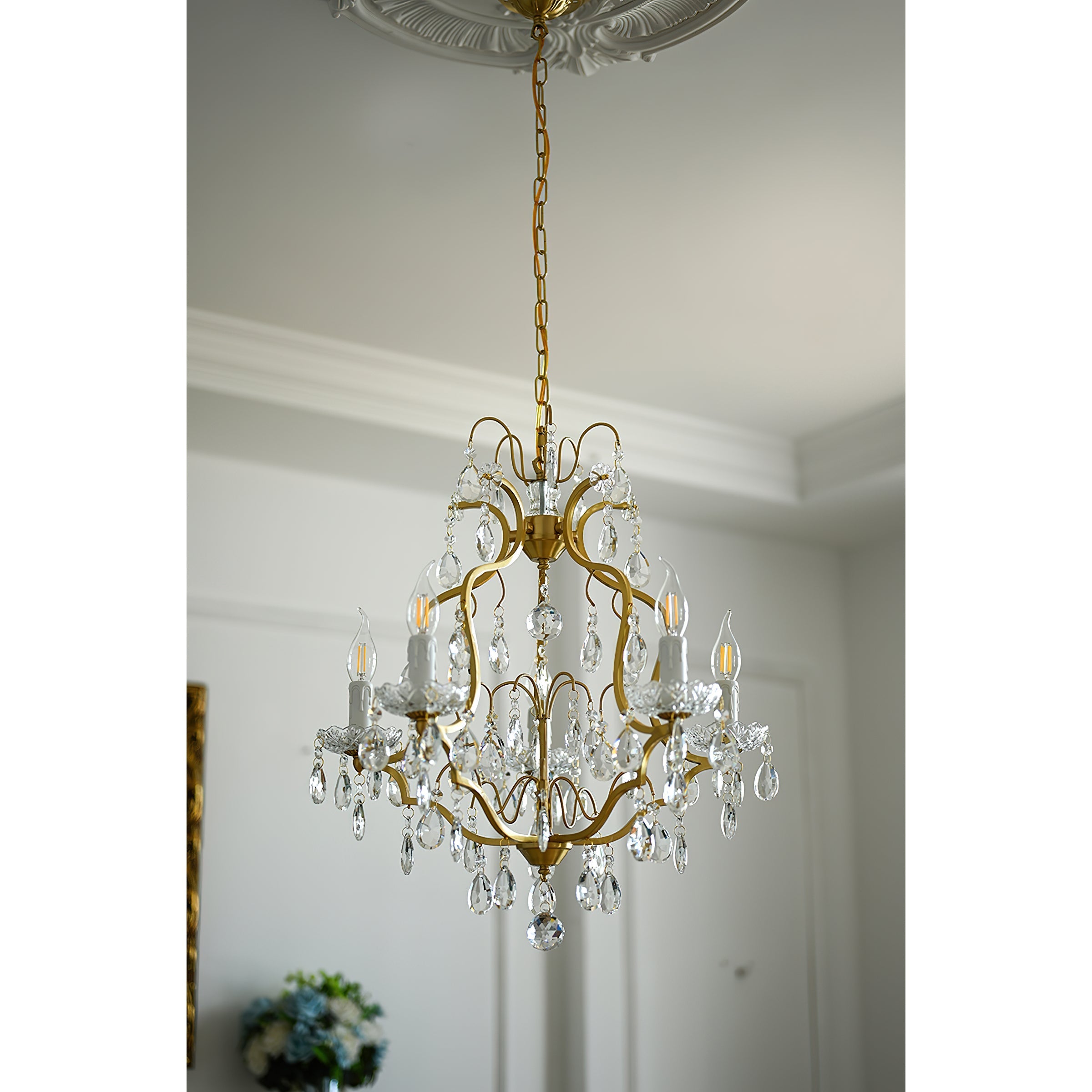 Cevinyra Postmodern Luxury Brass Crystal Scrolls Chandelier - Letslighting