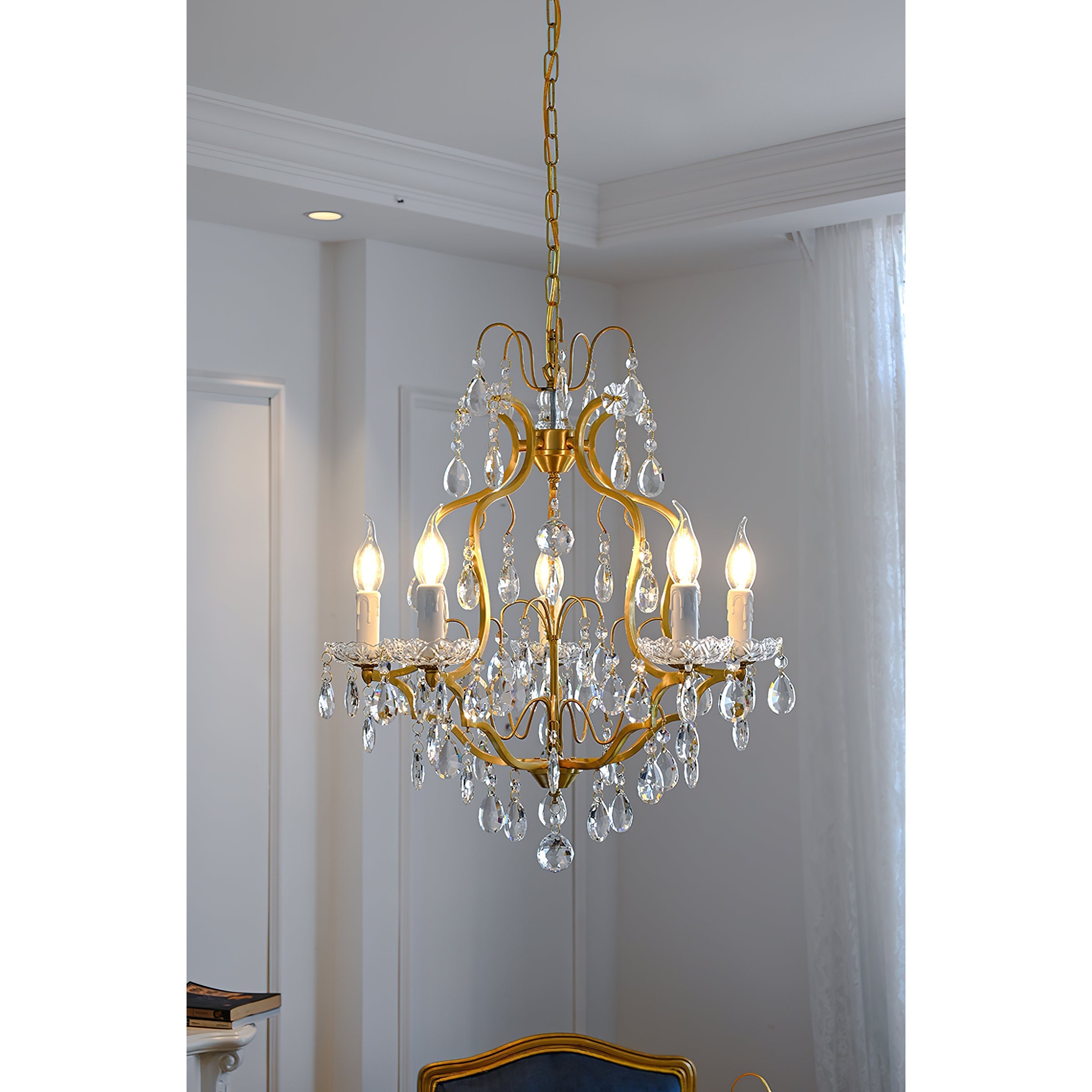 Cevinyra Postmodern Luxury Brass Crystal Scrolls Chandelier - Letslighting