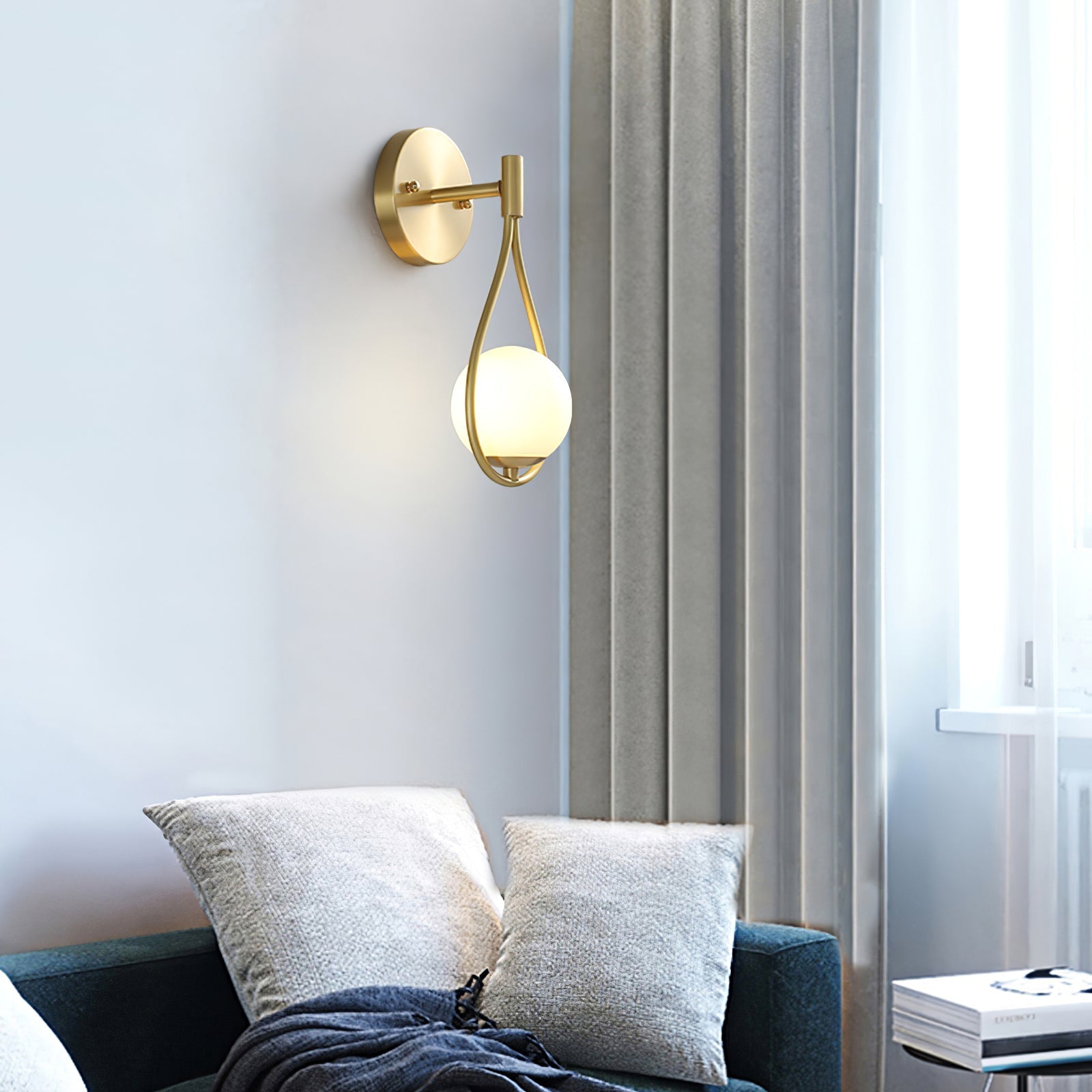 Icarila Modern Minimalist Vanity Brass Glass Wall Lamp - Letslighting