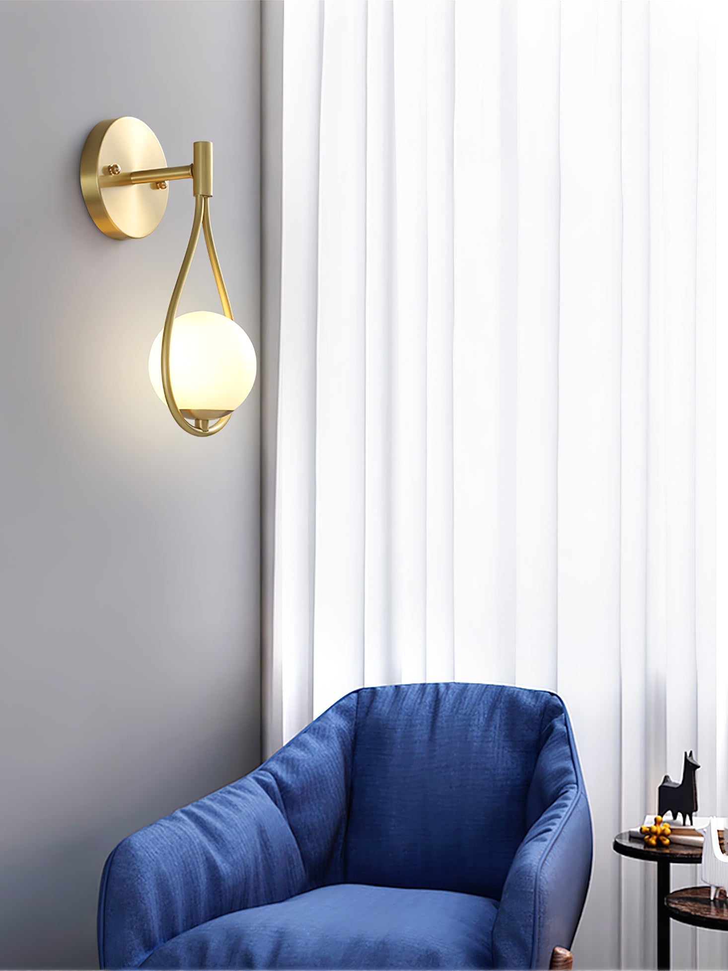 Icarila Modern Minimalist Vanity Brass Glass Wall Lamp - Letslighting