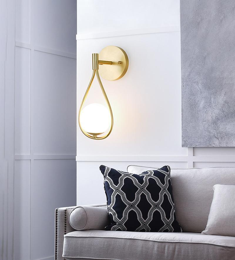 Icarila Modern Minimalist Vanity Brass Glass Wall Lamp - Letslighting