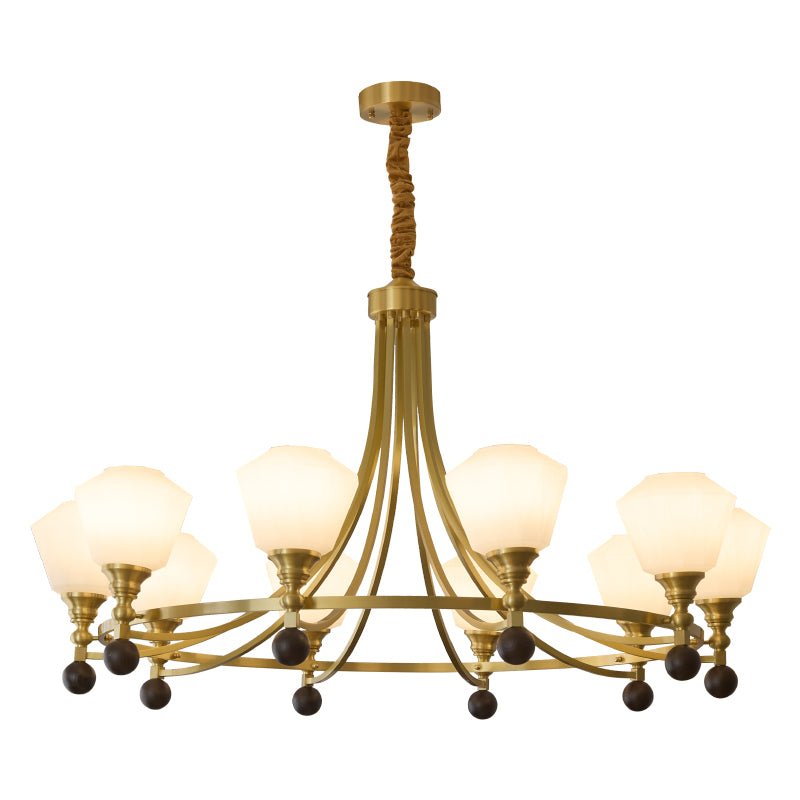 Nyraeyra Premium Nordic Art Brass Wood Chandelier - Letslighting