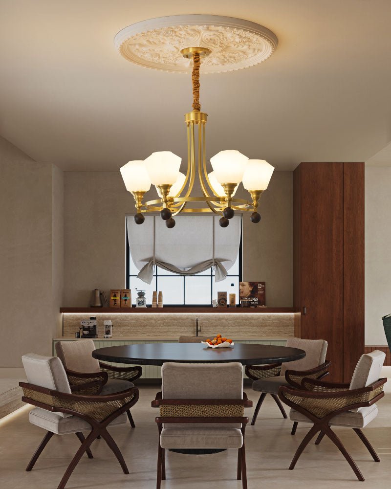 Nyraeyra Premium Nordic Art Brass Wood Chandelier - Letslighting