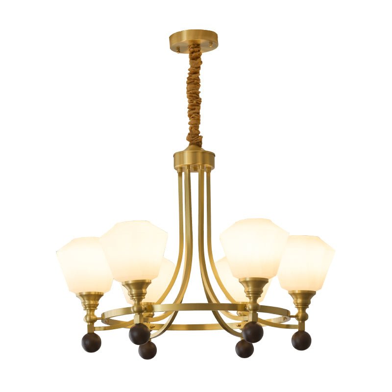 Nyraeyra Premium Nordic Art Brass Wood Chandelier - Letslighting