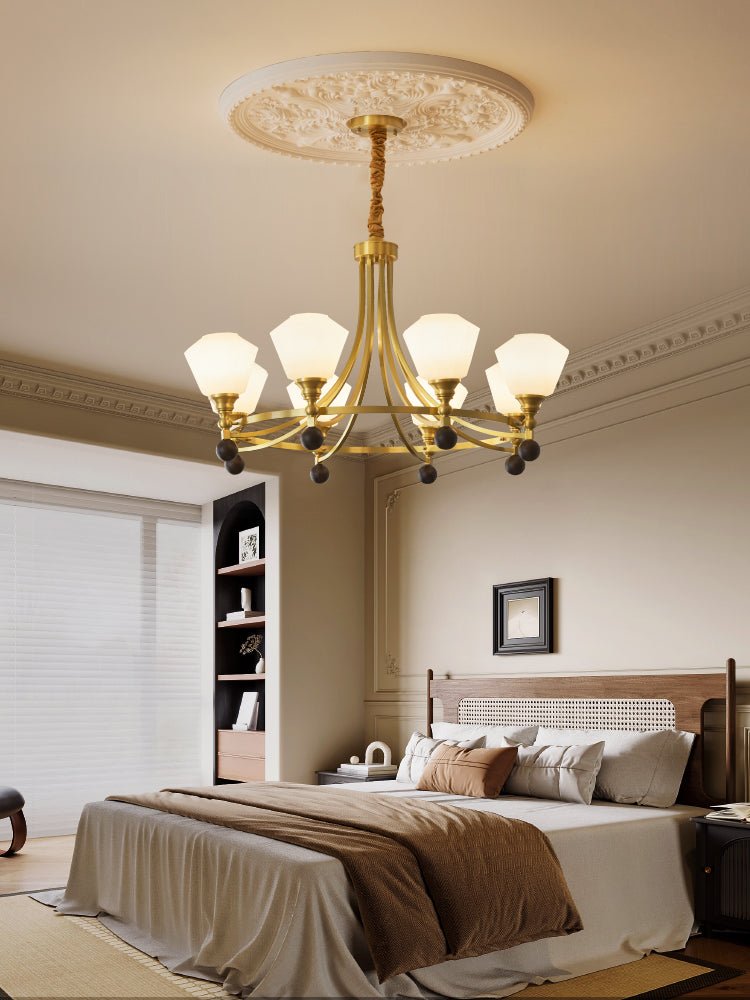Nyraeyra Premium Nordic Art Brass Wood Chandelier - Letslighting