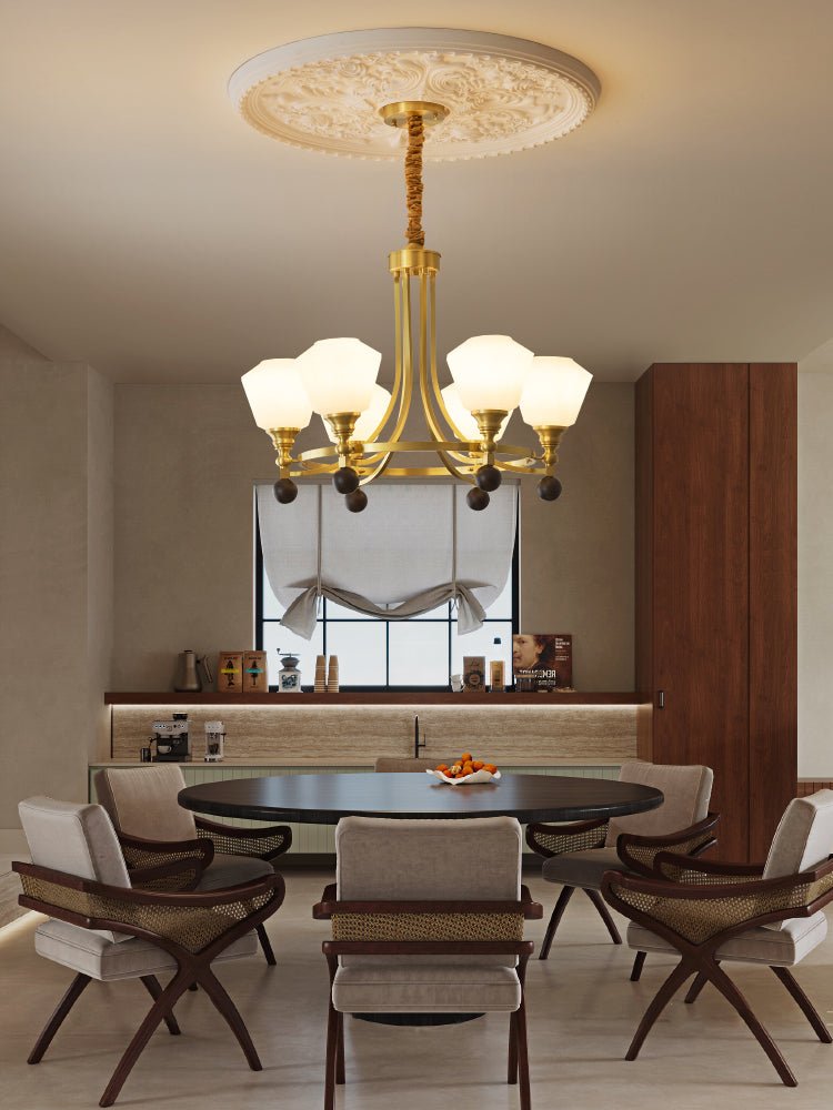 Nyraeyra Premium Nordic Art Brass Wood Chandelier - Letslighting