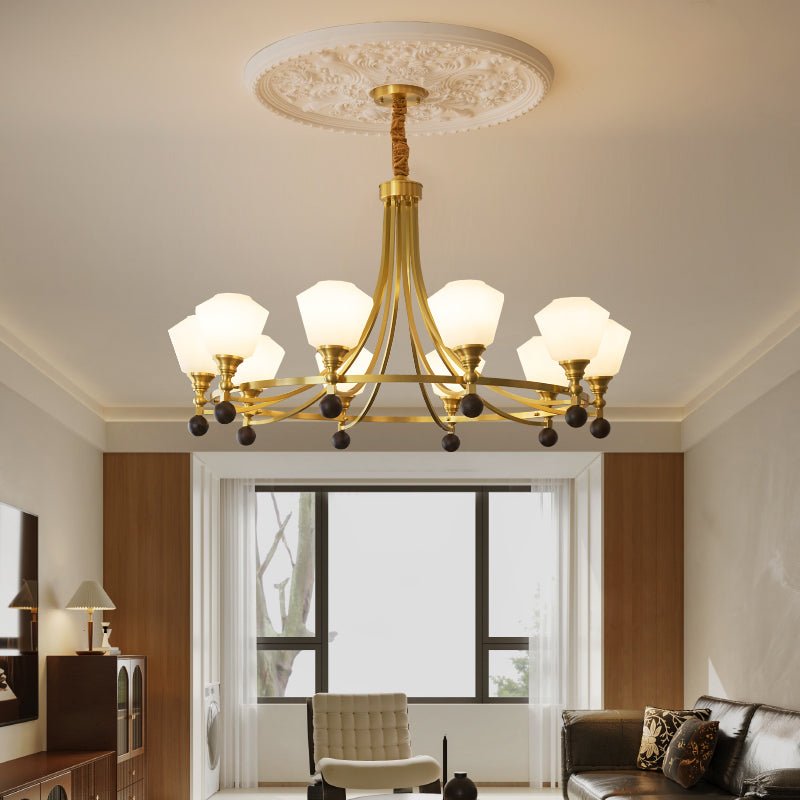 Nyraeyra Premium Nordic Art Brass Wood Chandelier - Letslighting