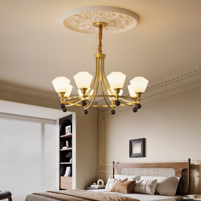 Nyraeyra Premium Nordic Art Brass Wood Chandelier - Letslighting
