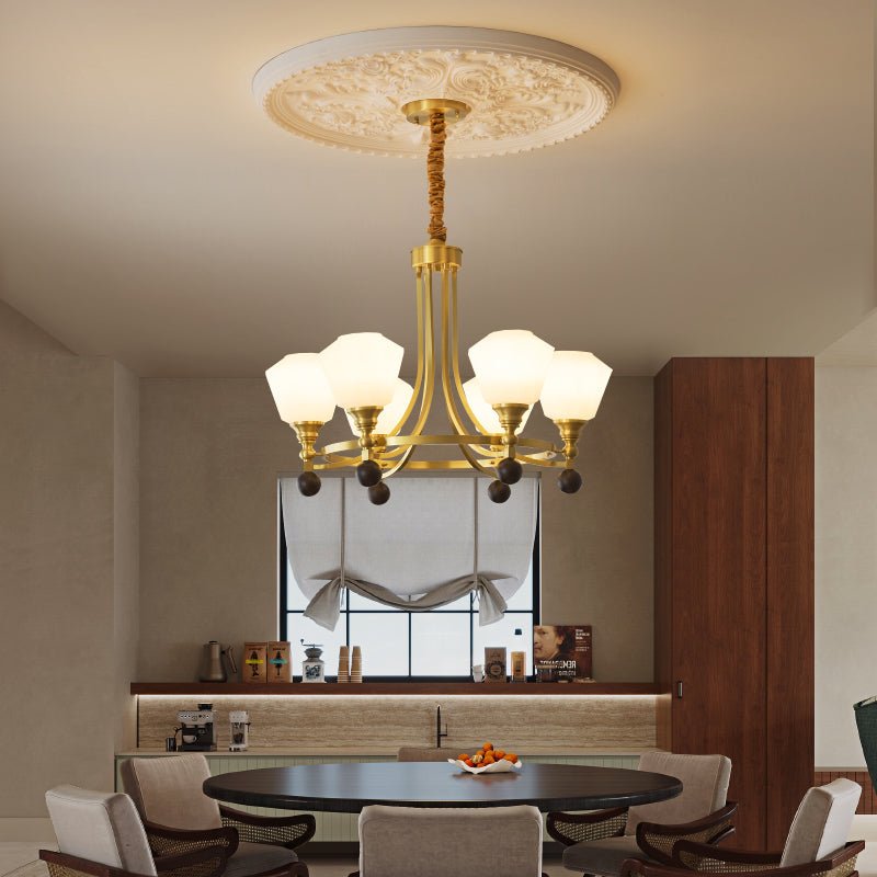Nyraeyra Premium Nordic Art Brass Wood Chandelier - Letslighting