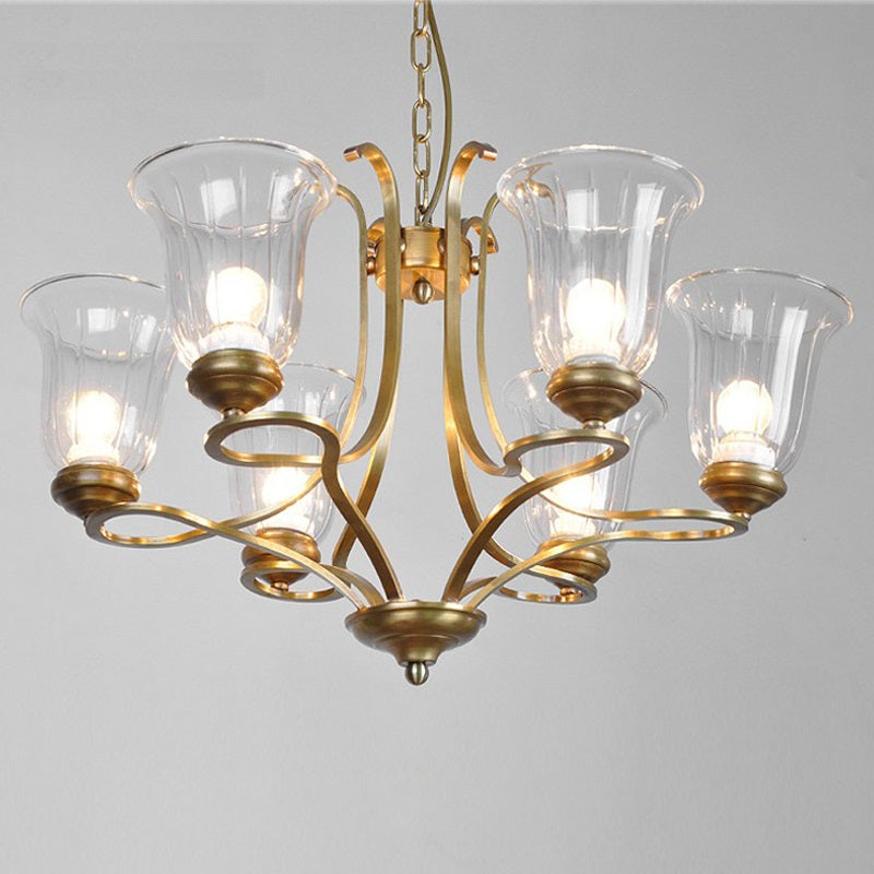 Ethos Premium Elegance Brass Glass Chandelier - Letslighting