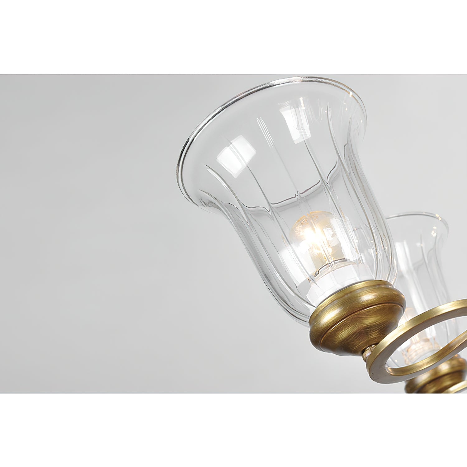 Ethos Premium Elegance Brass Glass Chandelier - Letslighting