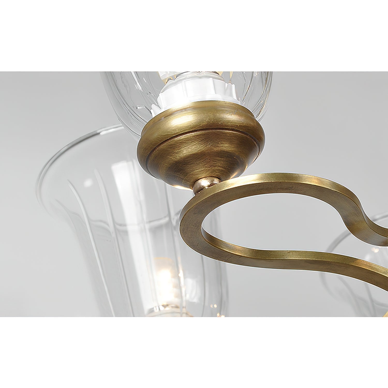 Ethos Premium Elegance Brass Glass Chandelier - Letslighting