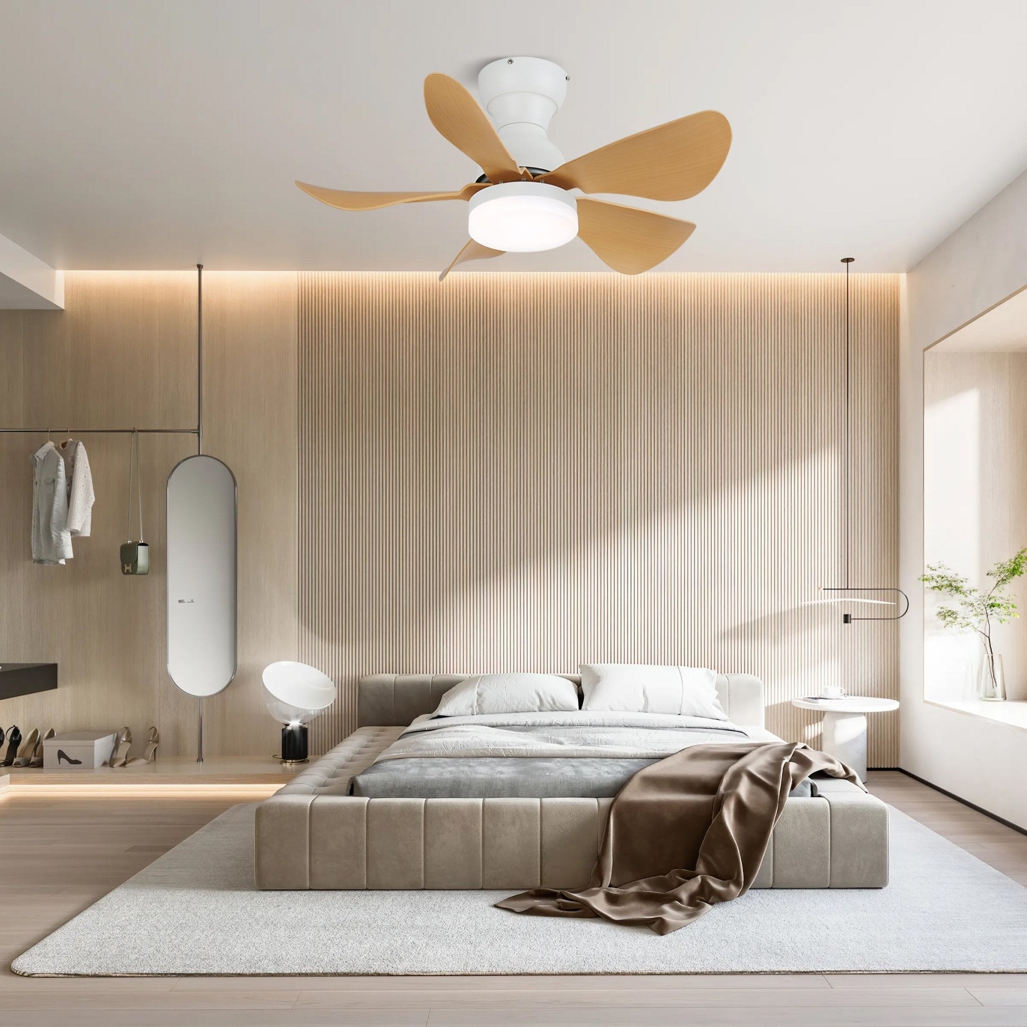 Callen Wood Ceiling Fan Light - Letslighting