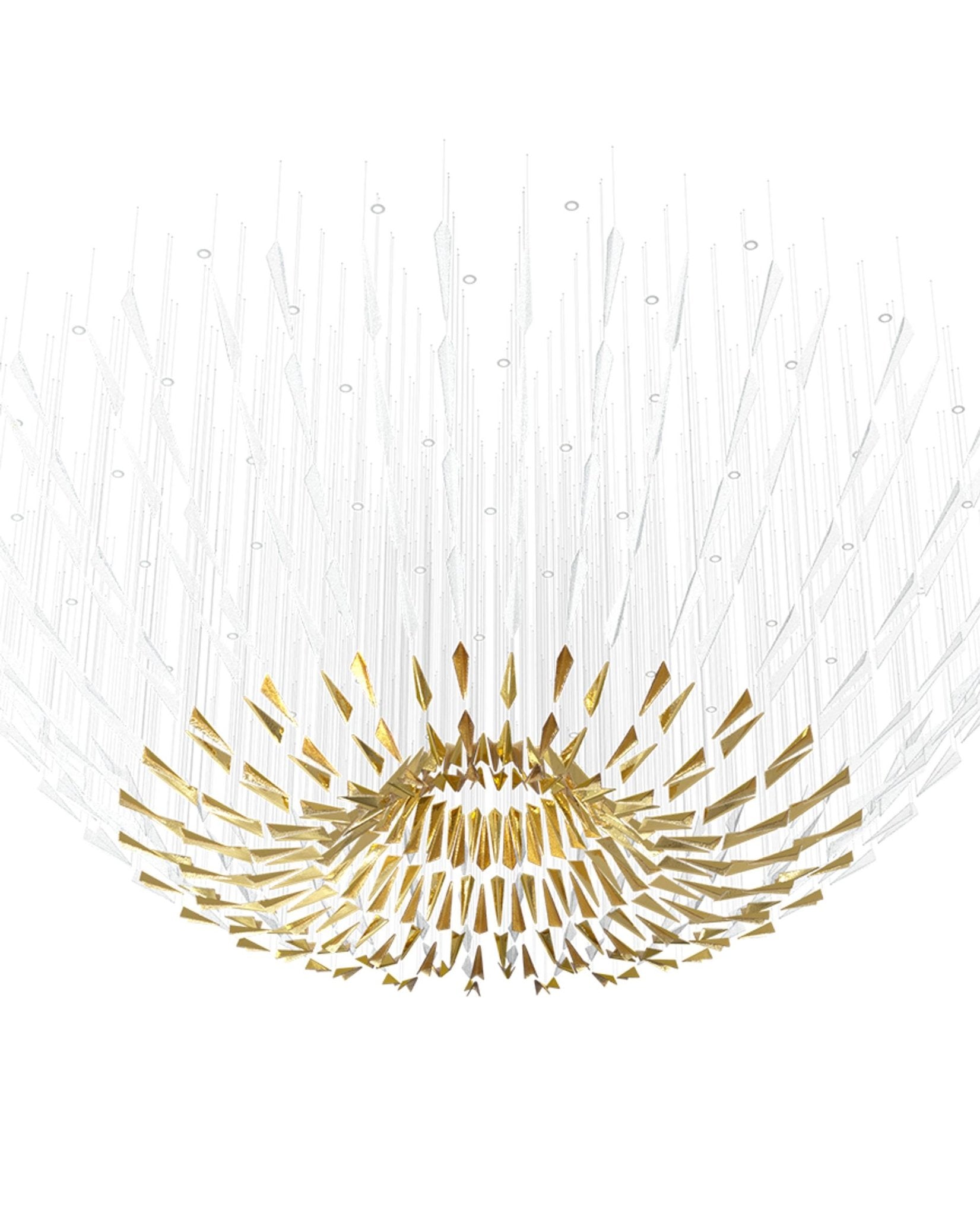 Nyvinia Feather-Shape Glass Chandelier Staircase - Letslighting