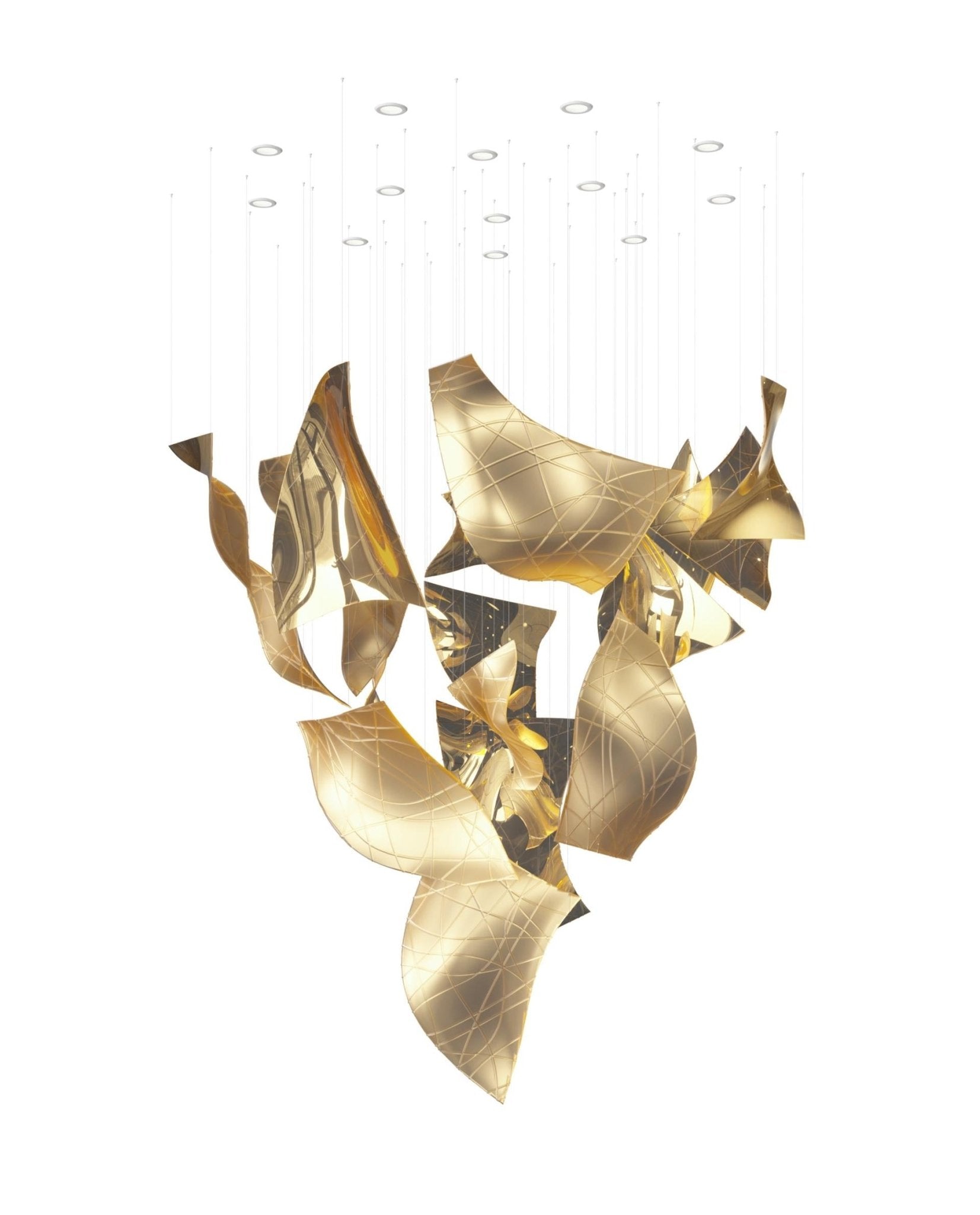 Alnoror Sculptural Gold Pendant Light - Letslighting