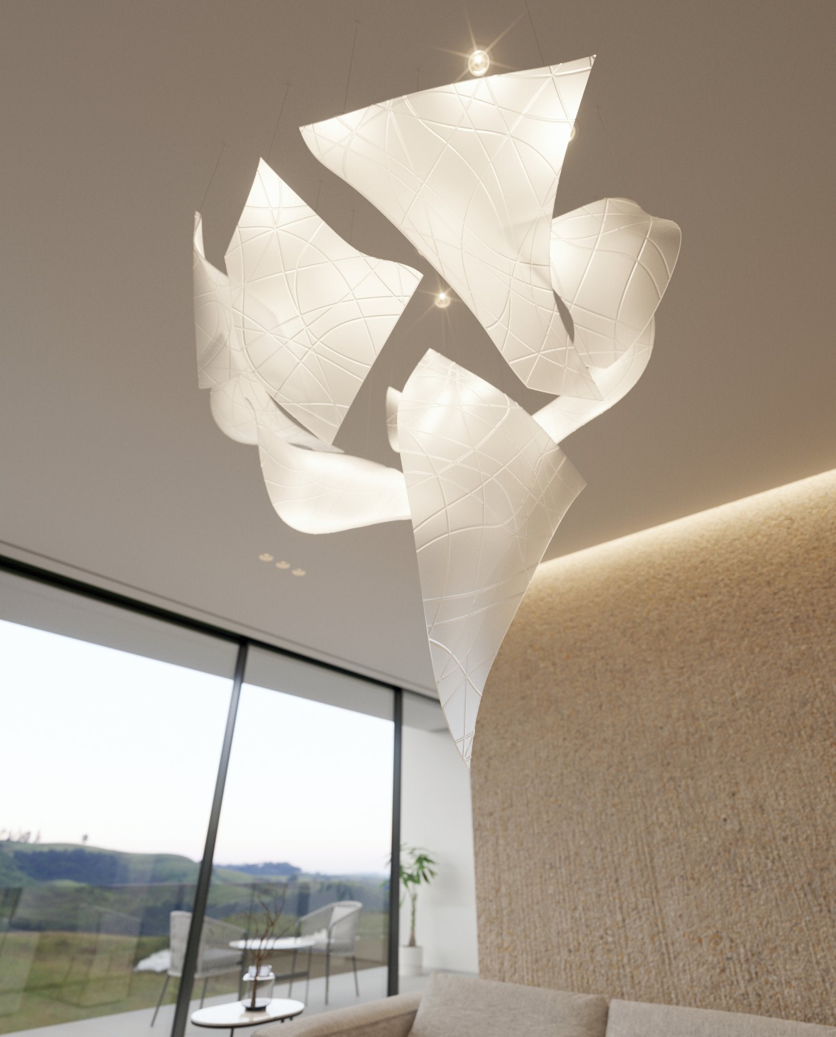 Alnoror Sculptural Gold Pendant Light - Letslighting