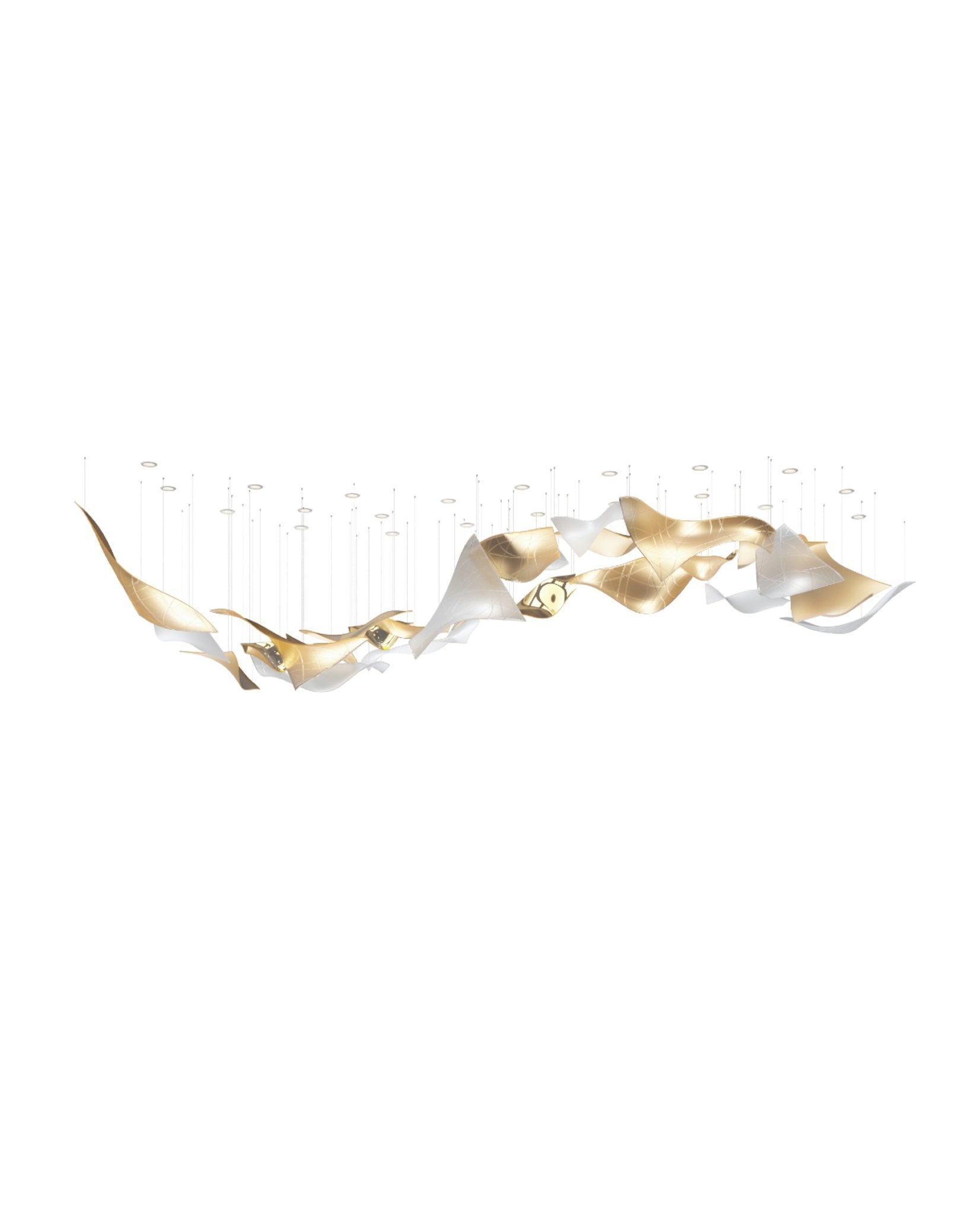 Alnoror Sculptural Gold Pendant Light - Letslighting
