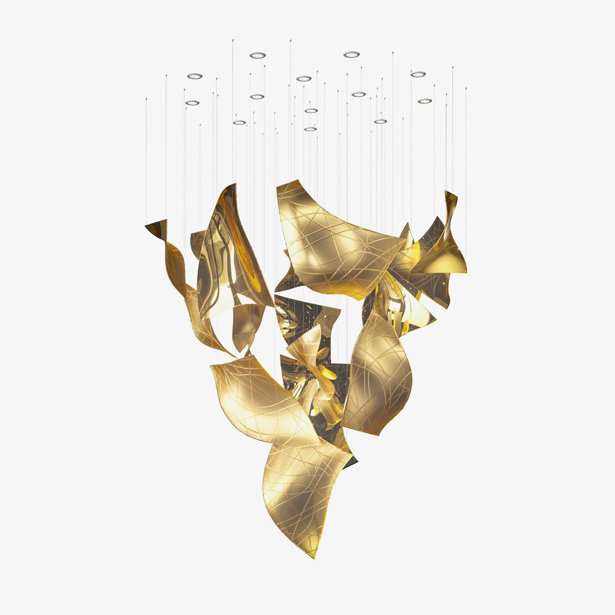 Alnoror Sculptural Gold Pendant Light - Letslighting