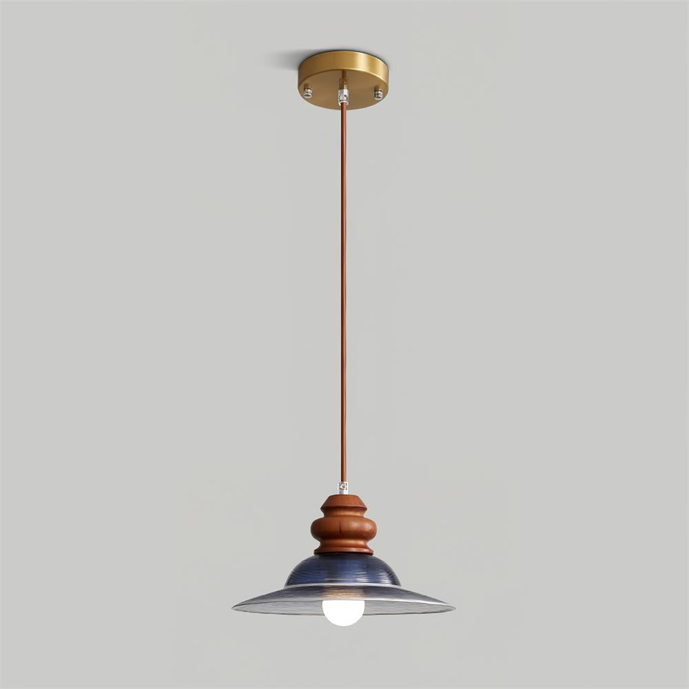 Brenna Pendant Lamp Textured Glass Accent - Letslighting