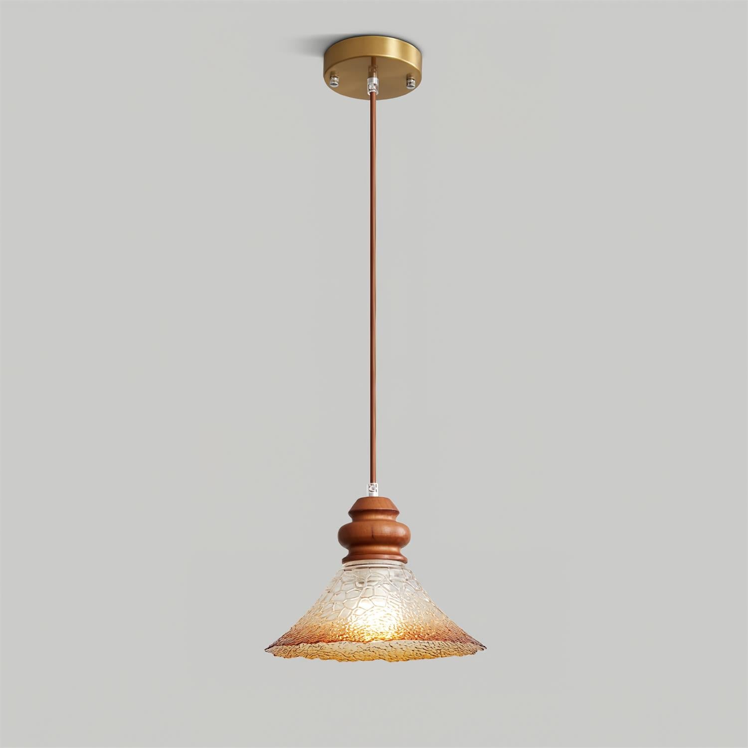 Brenna Pendant Lamp Textured Glass Accent - Letslighting