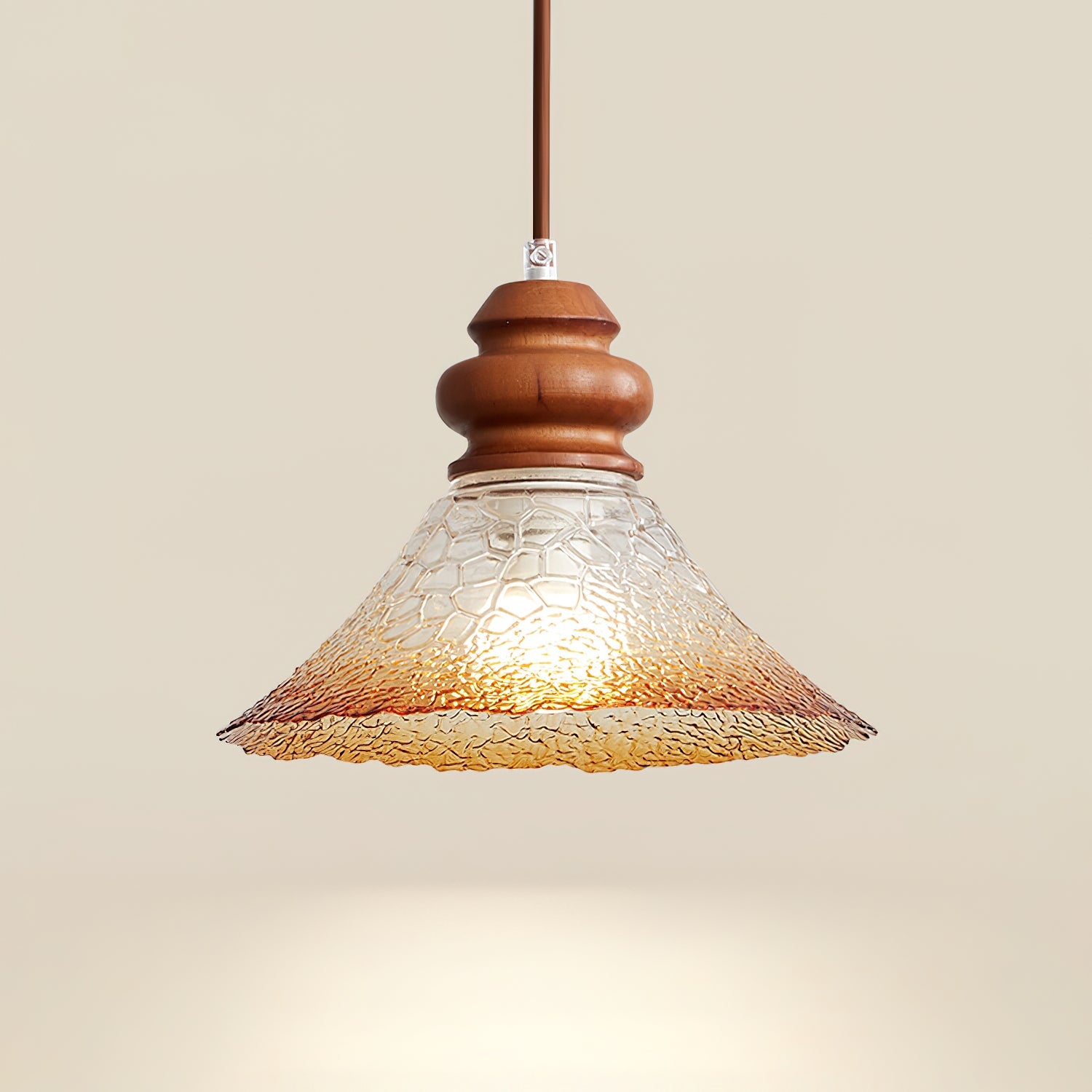 Brenna Pendant Lamp Textured Glass Accent - Letslighting