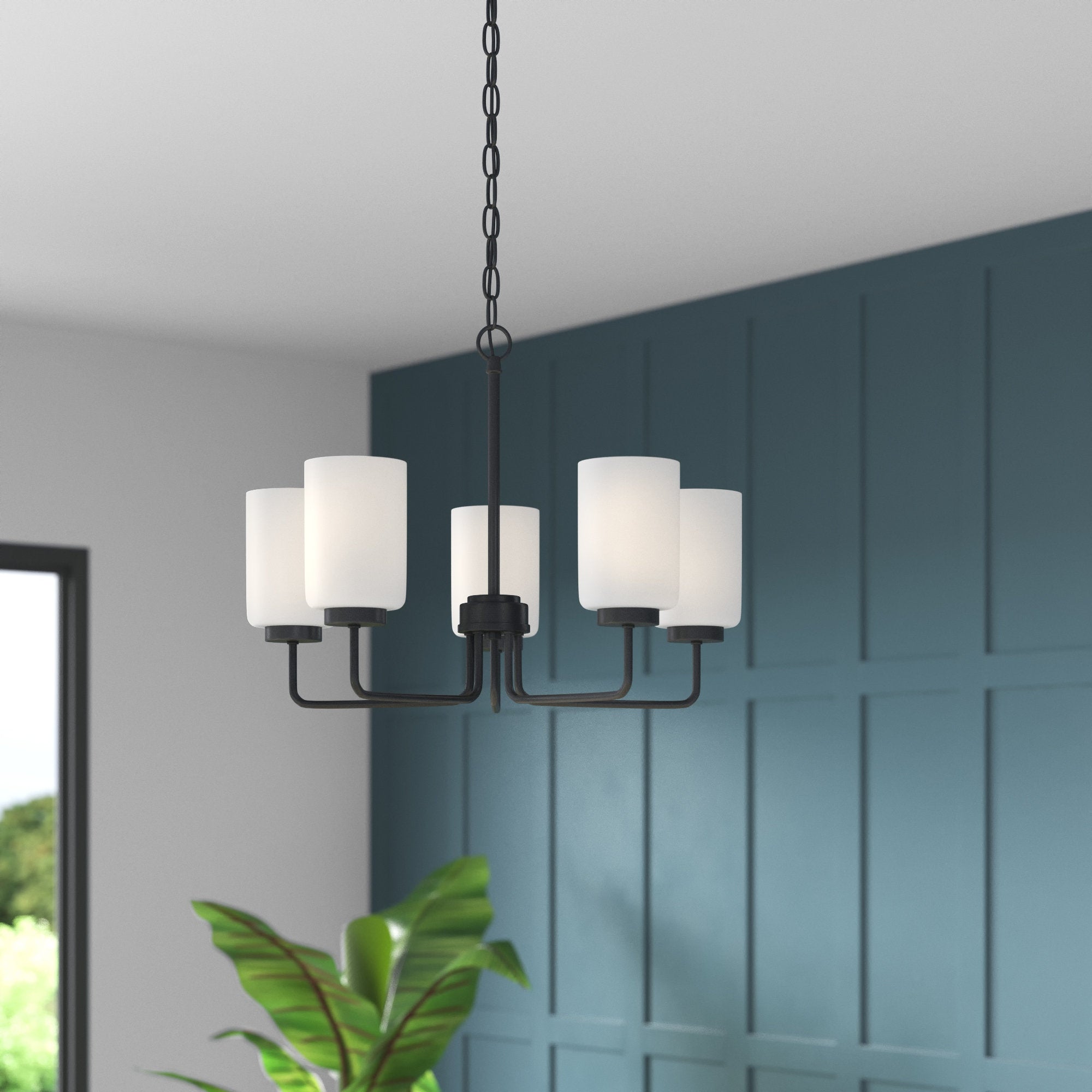 Neva Modern Minimalist Black Glass Chandelier - Letslighting