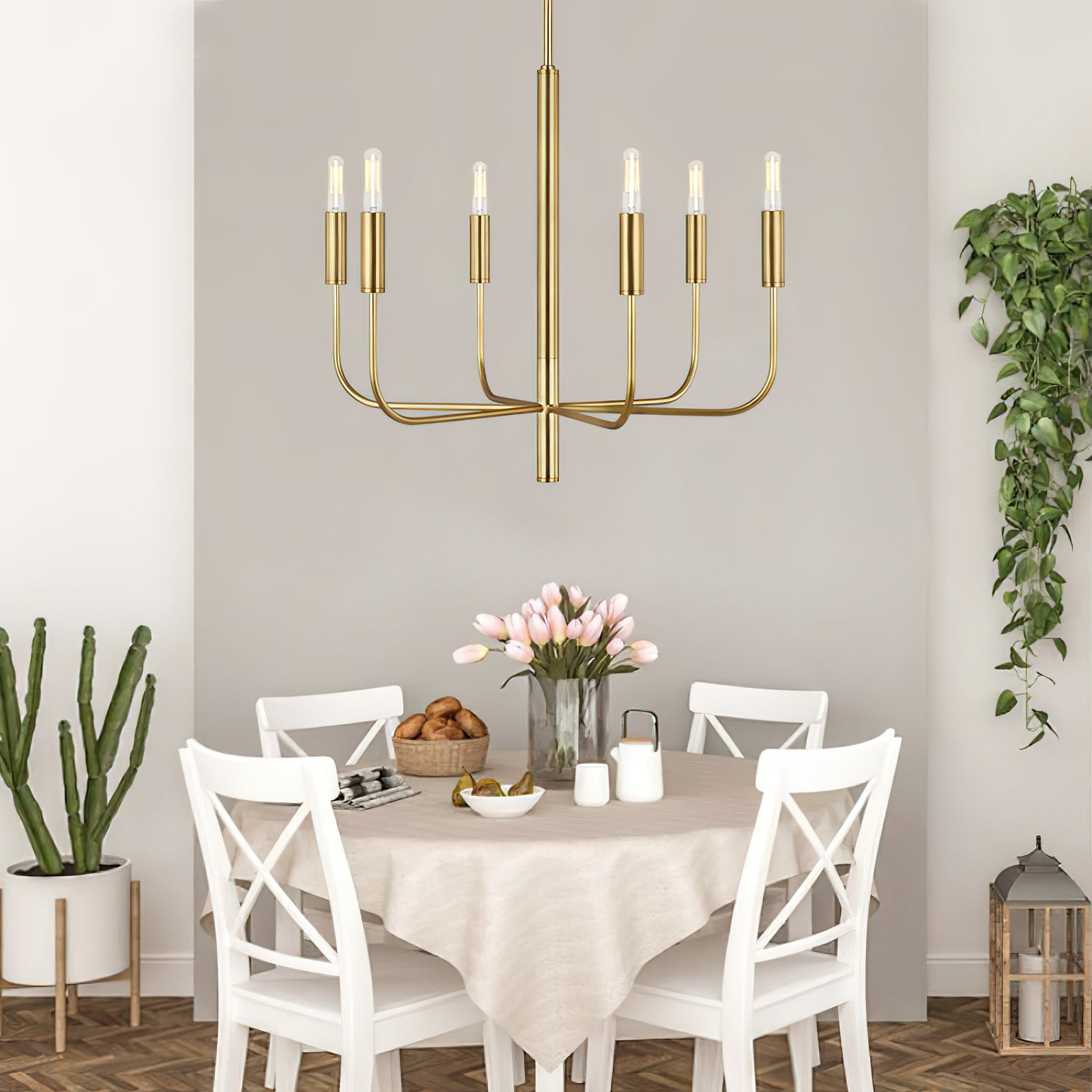 Olcarel Vintage Industrial Brass Chandelier - Letslighting