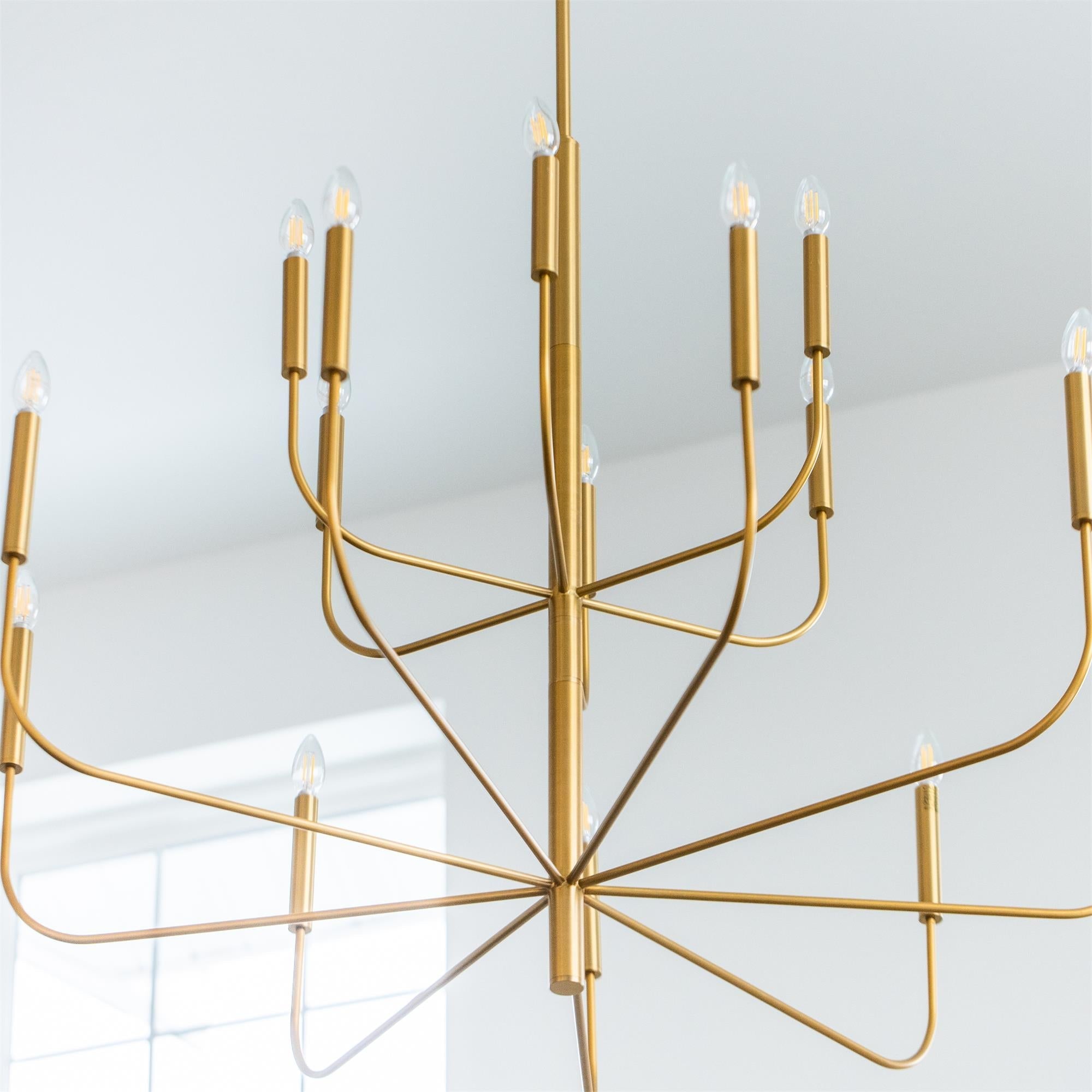 Olcarel Vintage Industrial Brass Chandelier - Letslighting