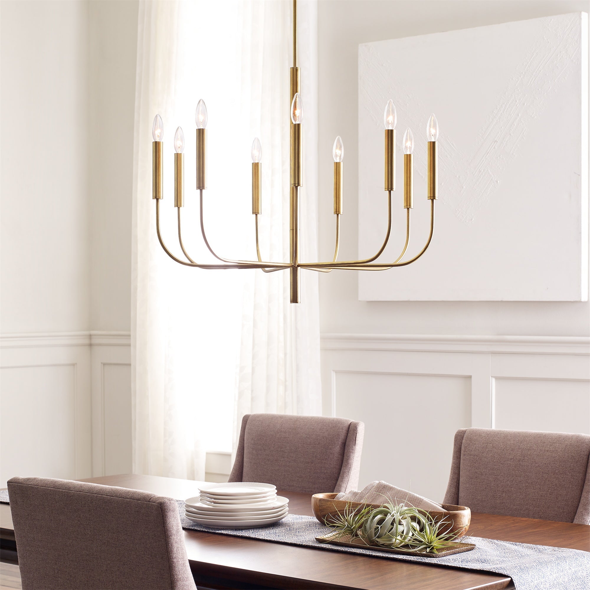 Olcarel Vintage Industrial Brass Chandelier - Letslighting