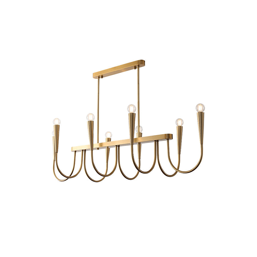 Fluide Modern Minimalist Linear Brass Chandelier - Letslighting