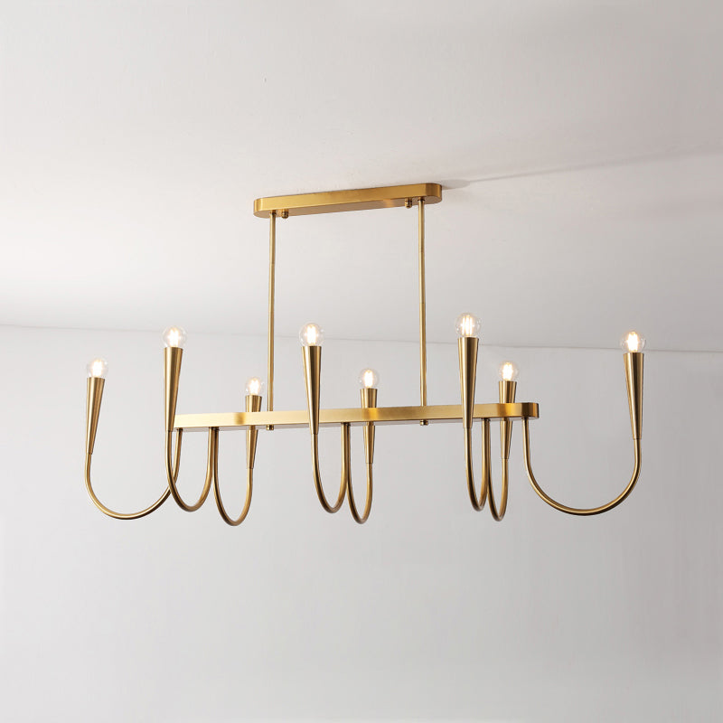 Fluide Modern Minimalist Linear Brass Chandelier - Letslighting