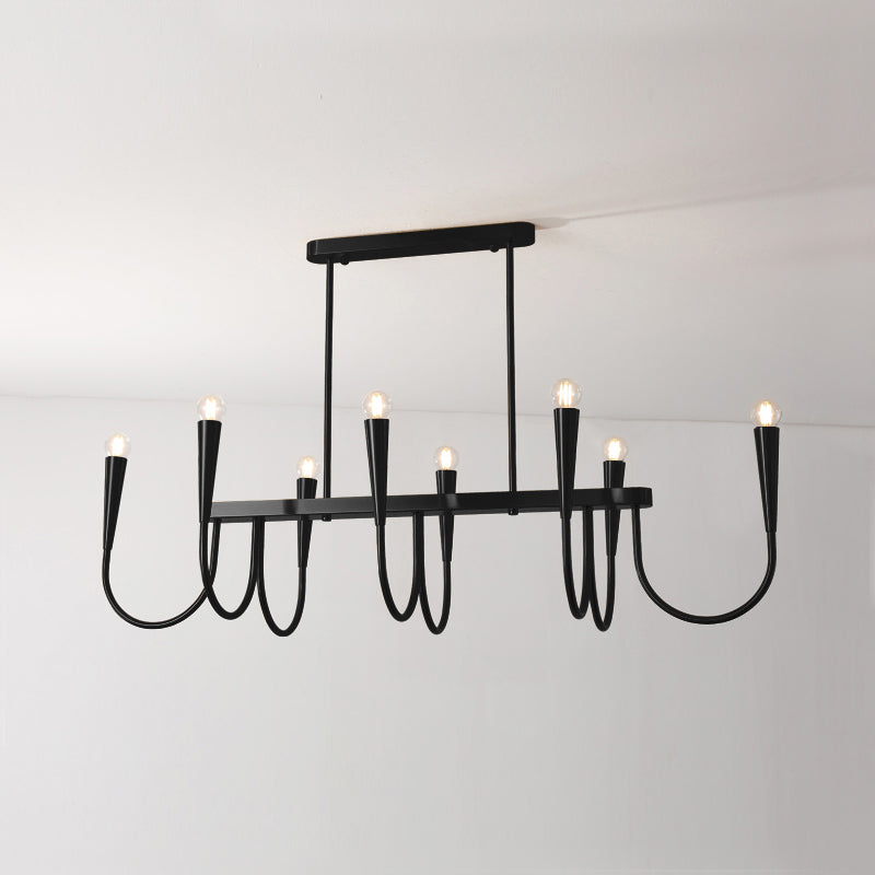 Fluide Modern Minimalist Linear Brass Chandelier - Letslighting