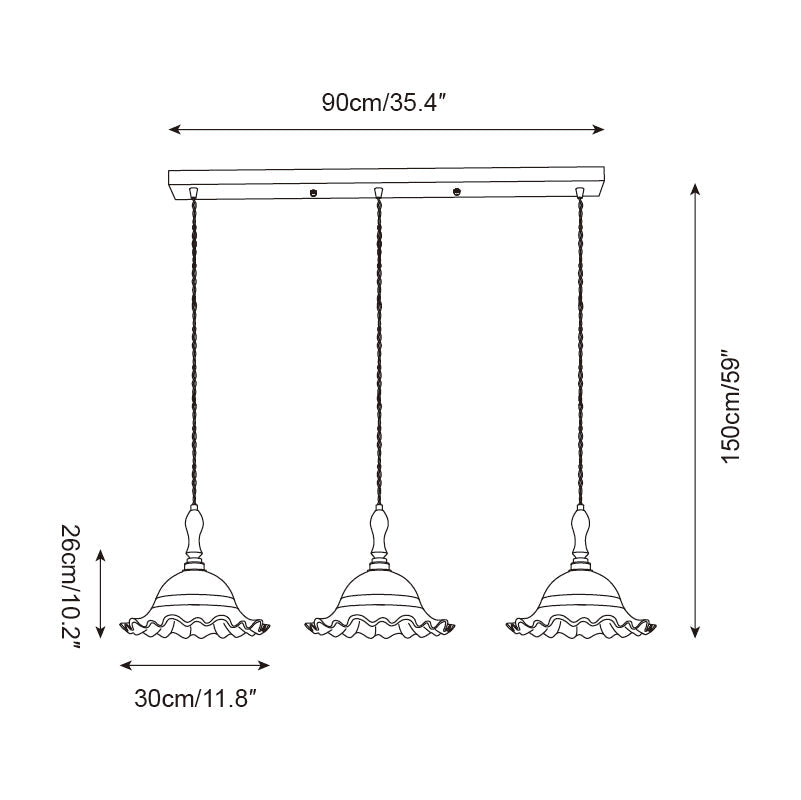 Brielle Pendant Lamp Scalloped Embossed Glass - Letslighting