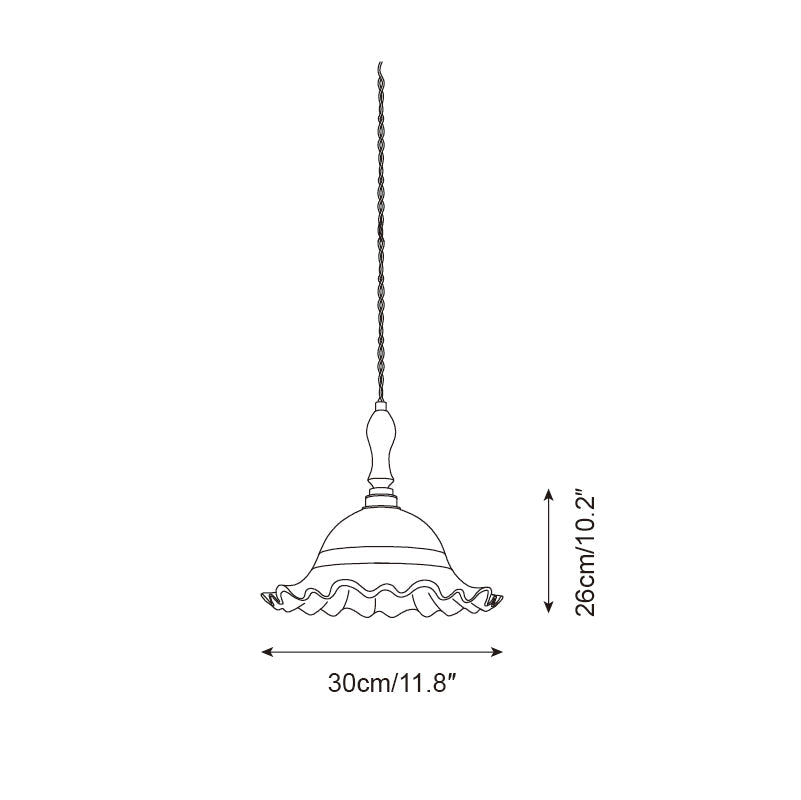 Brielle Pendant Lamp Scalloped Embossed Glass - Letslighting