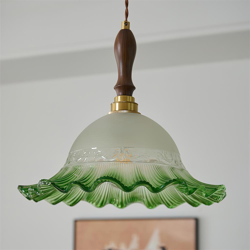 Brielle Pendant Lamp Scalloped Embossed Glass - Letslighting