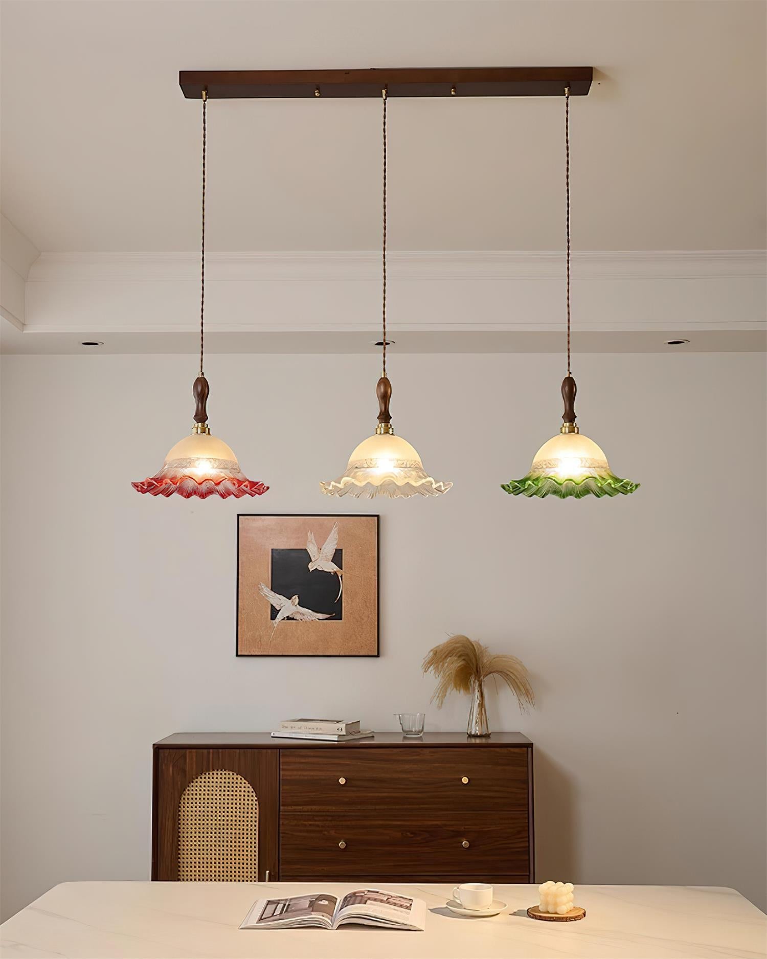 Brielle Pendant Lamp Scalloped Embossed Glass - Letslighting