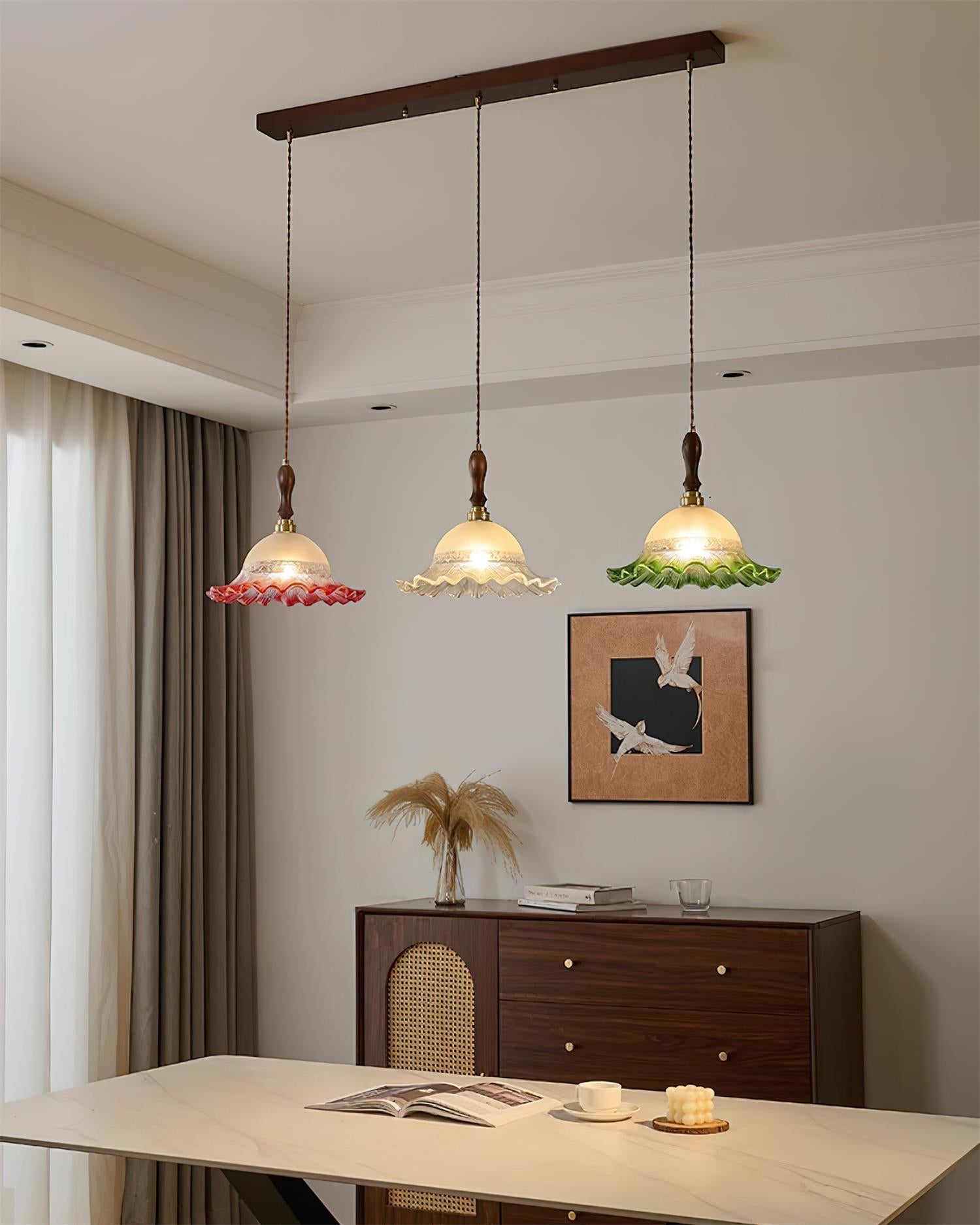 Brielle Pendant Lamp Scalloped Embossed Glass - Letslighting