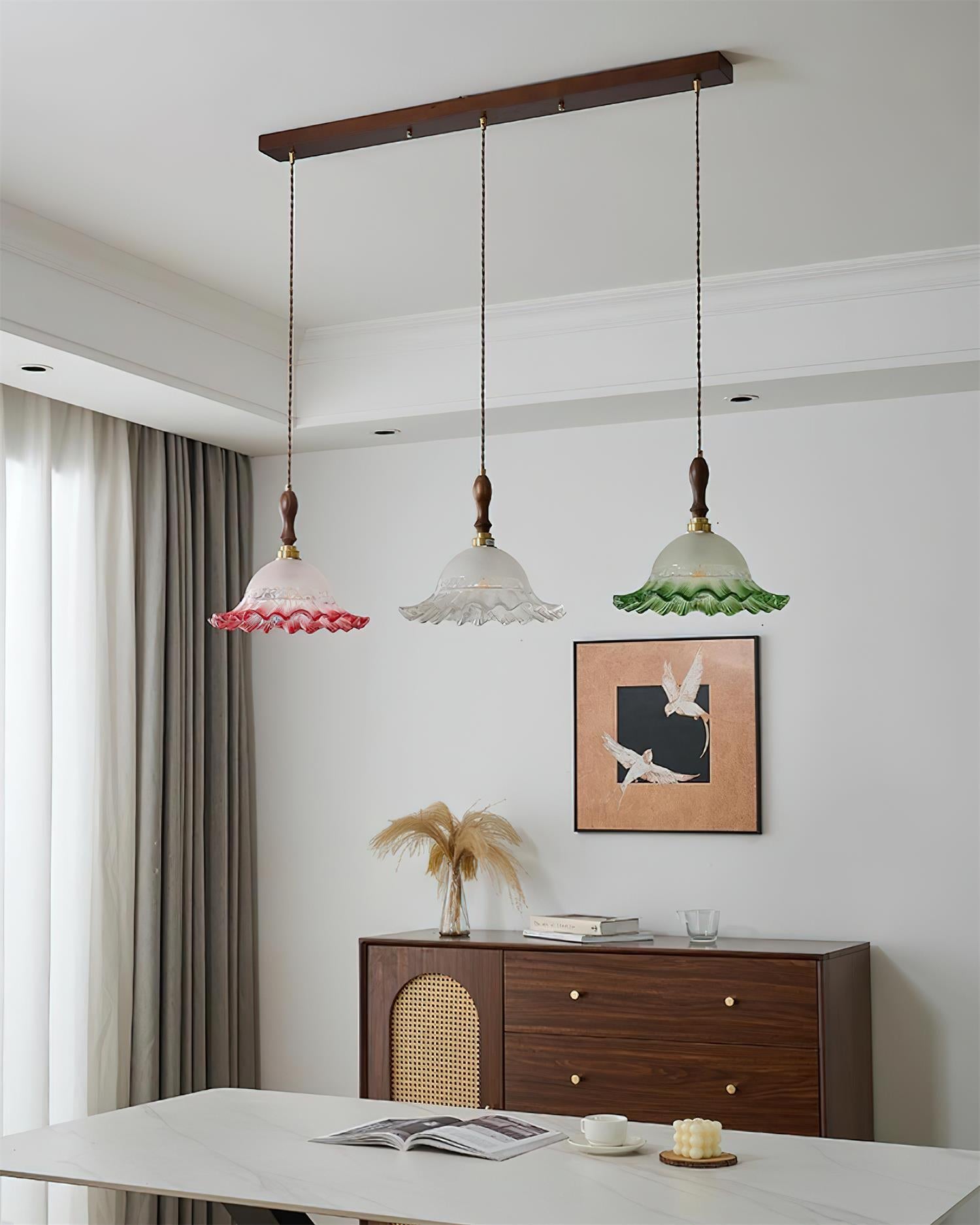 Brielle Pendant Lamp Scalloped Embossed Glass - Letslighting