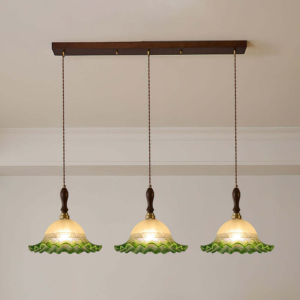 Brielle Pendant Lamp Scalloped Embossed Glass - Letslighting