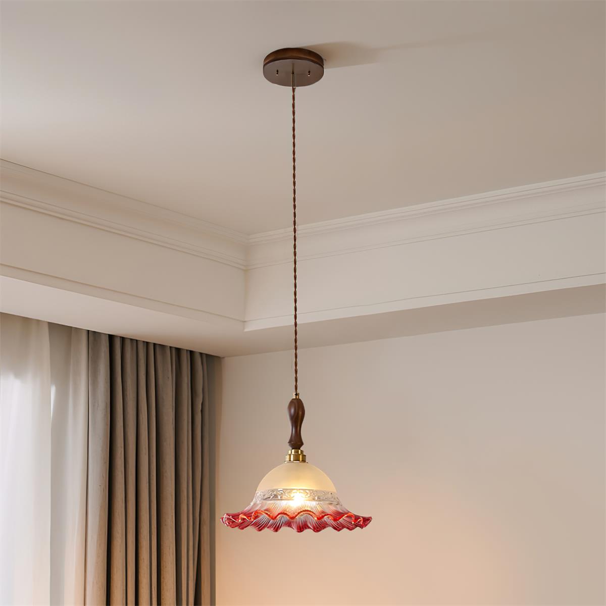 Brielle Pendant Lamp Scalloped Embossed Glass - Letslighting