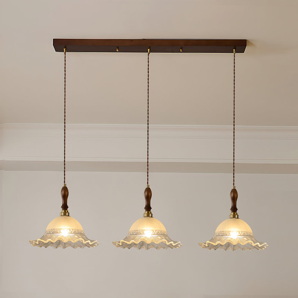 Brielle Pendant Lamp Scalloped Embossed Glass - Letslighting
