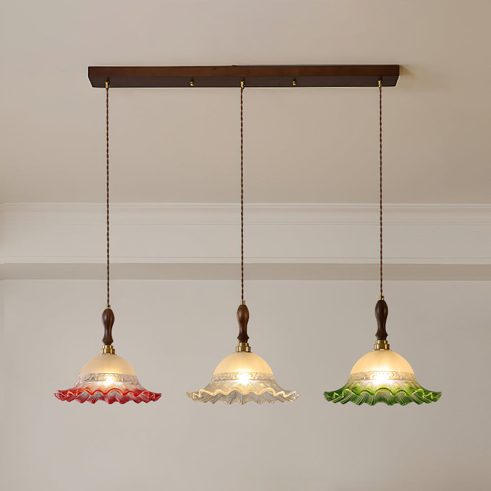 Brielle Pendant Lamp Scalloped Embossed Glass - Letslighting